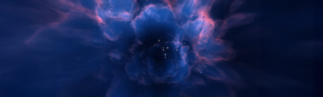 Nébuleuse cosmique aux teintes bleues et violettes évoquant l’énergie spirituelle, l’intuition et la connexion aux forces invisibles de l’univers