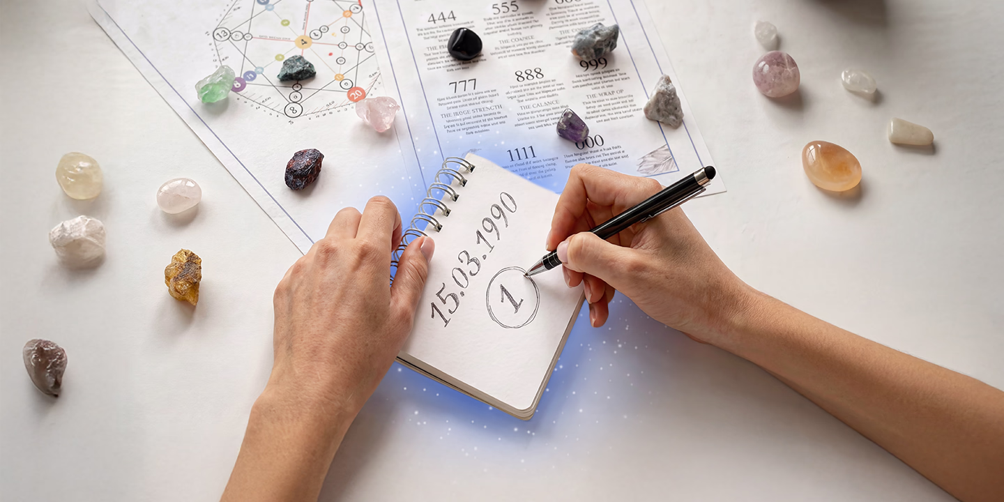 Calcul d’année personnelle en numérologie à partir d’une date de naissance, illustrant la méthode pour connaître ses énergies et opportunités de l’année.