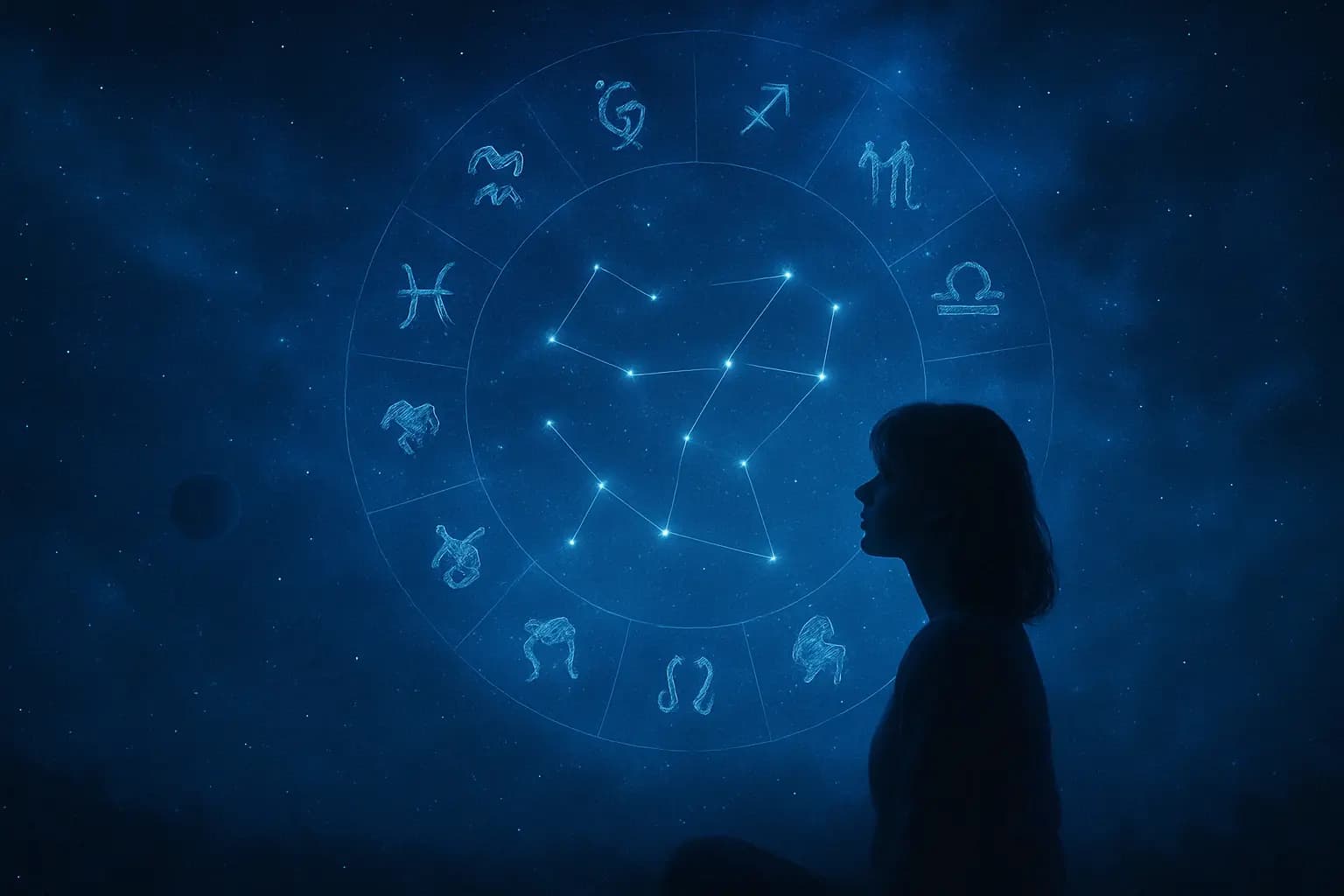 Définition de l’astrologie en ligne avec représentation céleste des signes du zodiaque et constellations – comprendre votre horoscope avec IdealVoyance